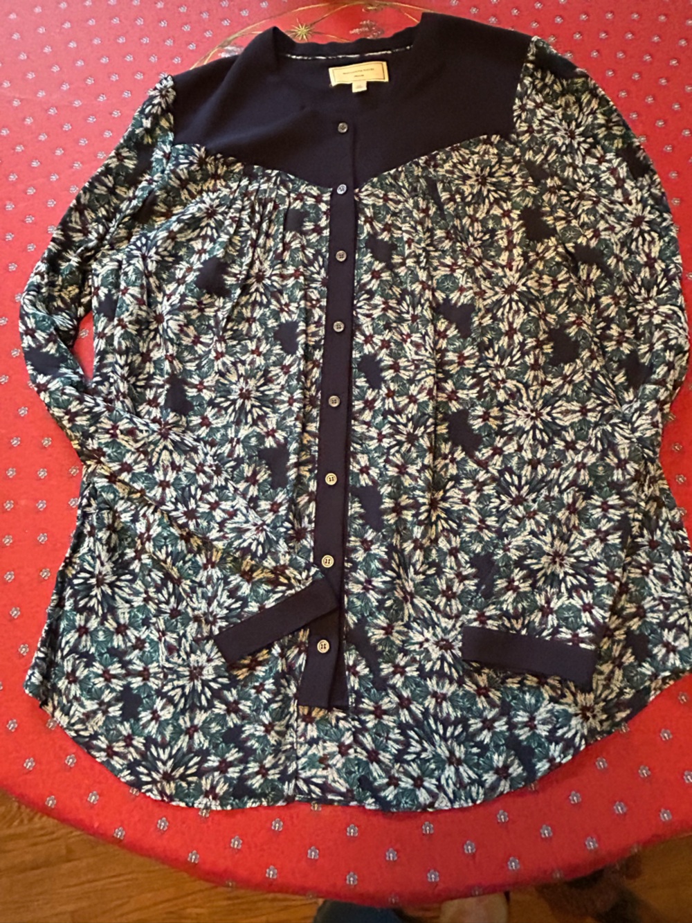 Anthropologie Moulinette Soeurs Classic silk blouse